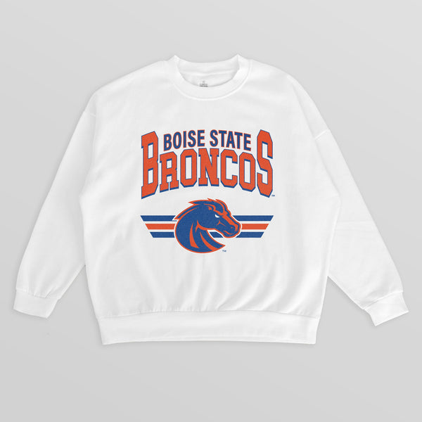 gameday couture BOISE STATE BRONCOS SWIFT STRIKE PREMIUM FLEECE DROP SHOULDER CREWNECK PULLOVER