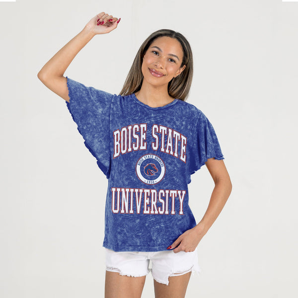 Gameday Couture BOISE STATE BRONCOS VICTORY MODE FLUTTER SLEEVE TEE IN ROYAL