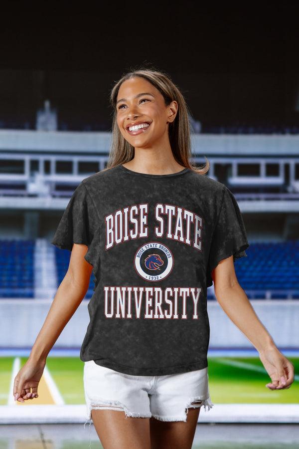 Gameday Couture BOISE STATE BRONCOS VICTORY MODE FLUTTER SLEEVE TEE IN BLACK