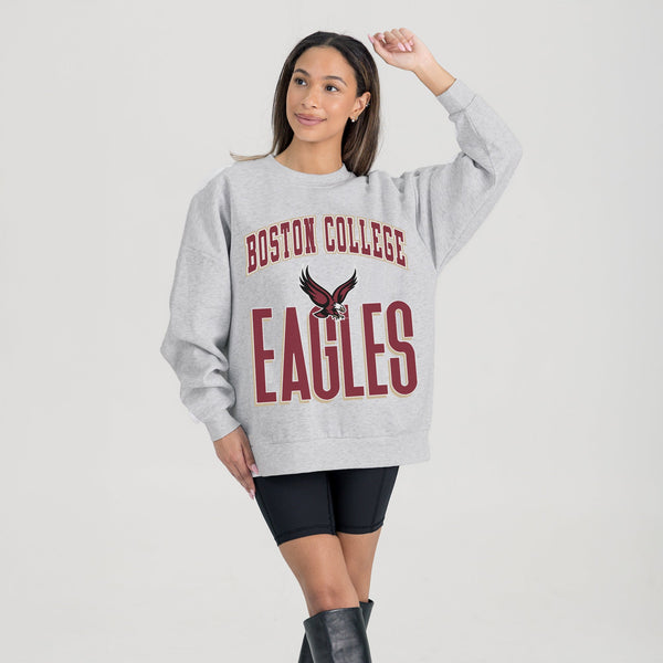gameday couture BOSTON COLLEGE EAGLES FIERCE FOCUS PREMIUM FLEECE DROP SHOULDER CREWNECK PULLOVER