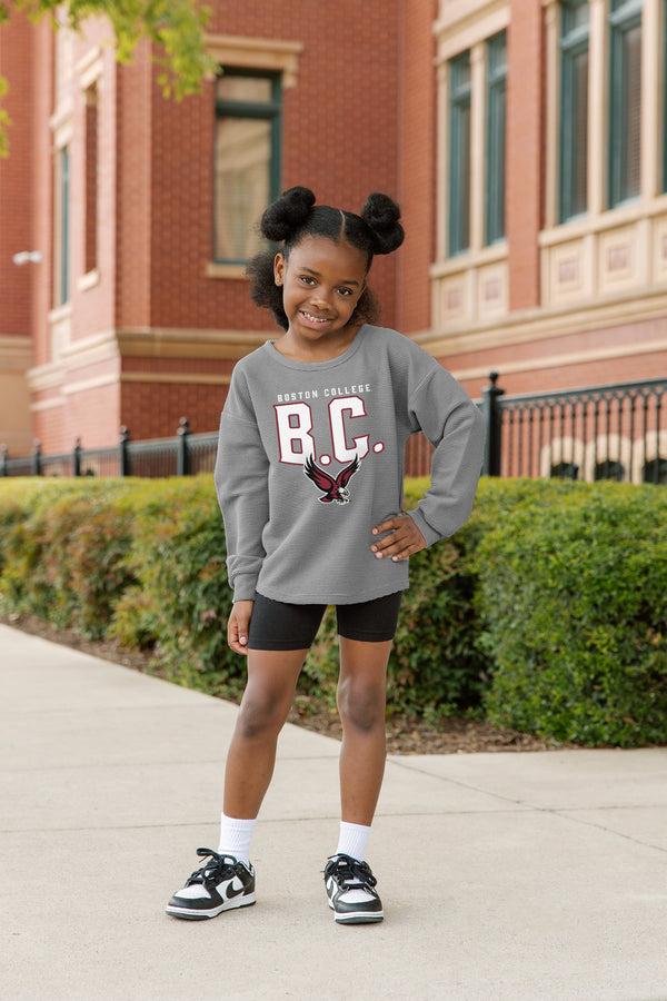 gameday couture BOSTON COLLEGE EAGLES PURE MOTION KIDS VINTAGE WASH CORDED PULLOVER