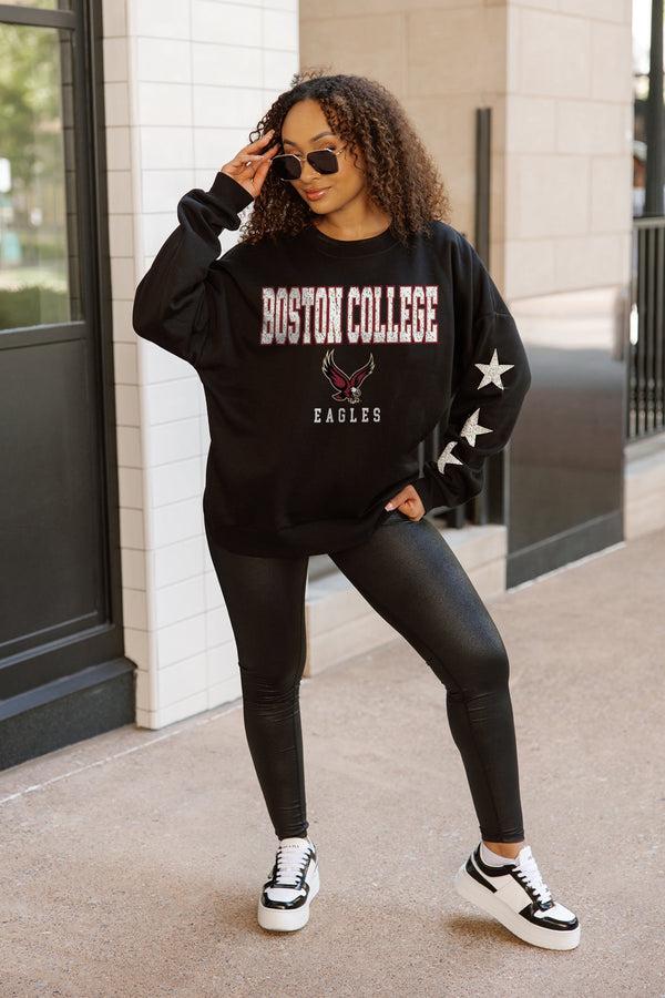 Gameday Couture BOSTON COLLEGE EAGLES VELOCITY STAR EMBELLISHED CREW SWEATSHIRT