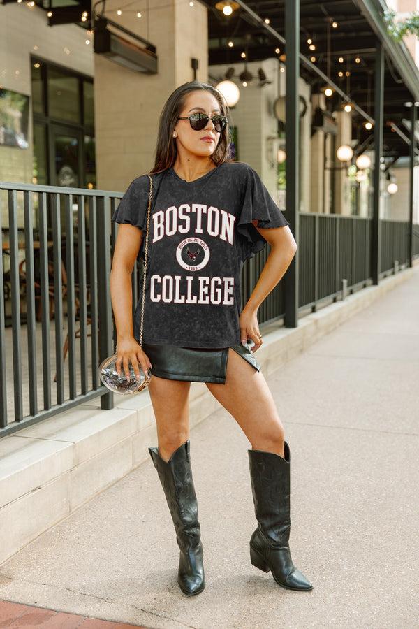 Gameday Couture BOSTON COLLEGE EAGLES VICTORY MODE FLUTTER SLEEVE TEE IN BLACK