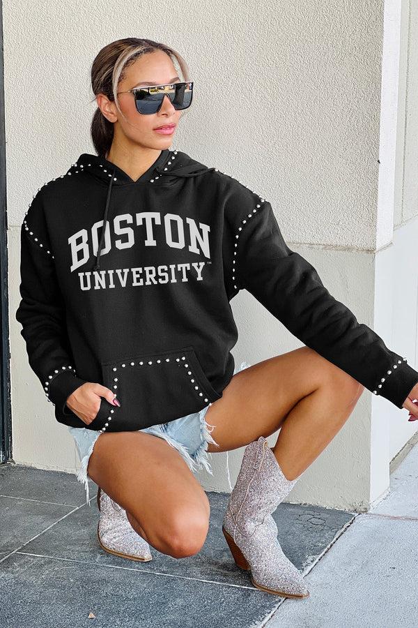 gameday couture BOSTON UNIVERSITY TERRIERS Belle Of The Ball Studded Fleece Hoodie