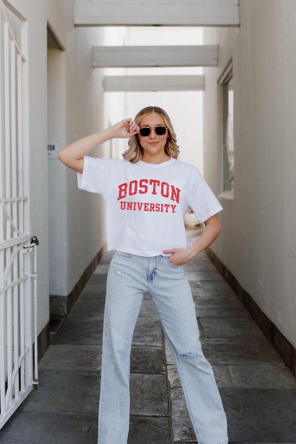 gameday couture BOSTON UNIVERSITY TERRIERS Claim To Fame Boxy-Fit Crop Tee