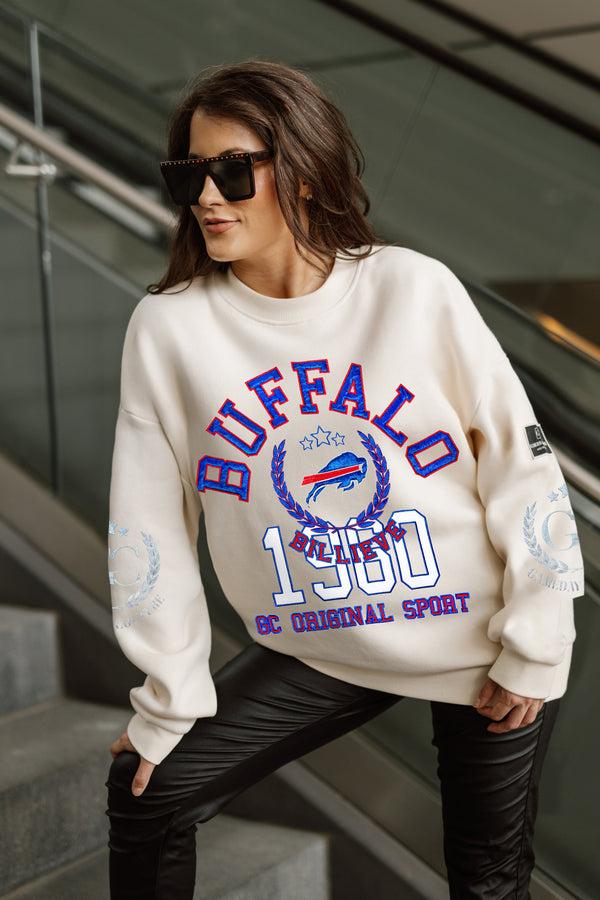 Gameday Couture BUFFALO BILLS Gameday Slay Fleece Drop-Shoulder Crewneck