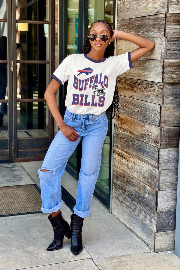 Gameday Couture BUFFALO BILLS HARD EARNED VINTAGE RINGER TEE