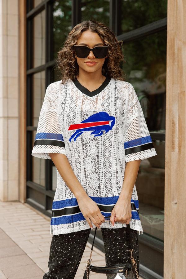 Gameday Couture BUFFALO BILLS HIGH NOTE LACE FASHION TOP