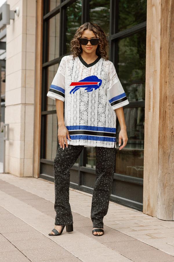 gameday couture BUFFALO BILLS HIGH NOTE LACE FASHION TOP gameday couture BUFFALO BILLS HIGH NOTE LACE FASHION TOP