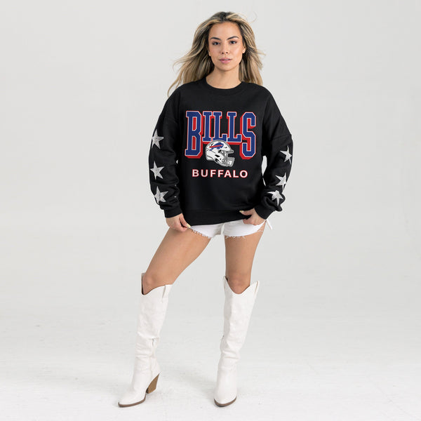 Gameday Couture BUFFALO BILLS PURE VICTORY STAR EMBELLISHED CREW SWEATSHIRT