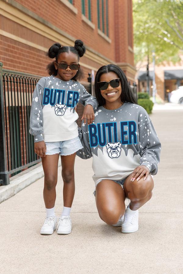 Gameday Couture BUTLER BULLDOGS CASUAL FAN KIDS FADED WASH CREWNECK PULLOVER