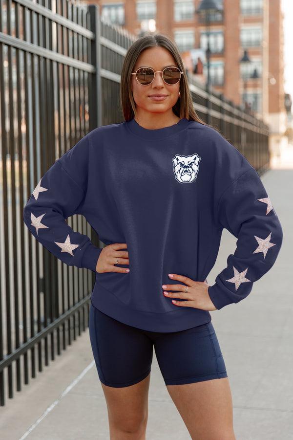 Gameday Couture BUTLER BULLDOGS Dedication Star-Sleeve Crewneck Pullover