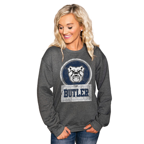 gameday couture BUTLER BULLDOGS Good Vibes Crew Sweatshirt
