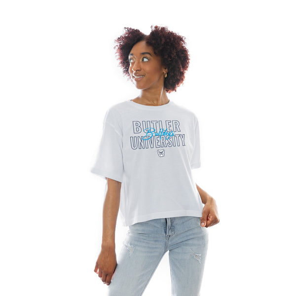 gameday couture BUTLER BULLDOGS Keep Playing Boxy-Fit Crop Tee