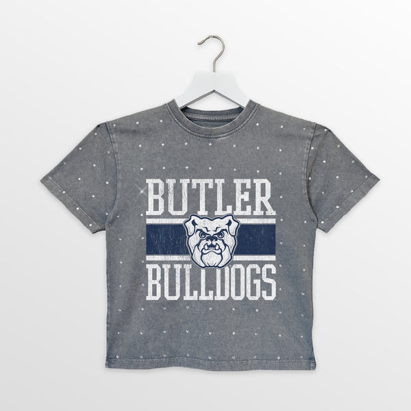 Gameday Couture BUTLER BULLDOGS ON THE BALL KIDS MINI RHINESTONE OVERSIZED TEE