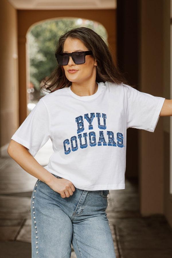 Gameday Couture BYU COUGARS Claim To Fame Boxy-Fit Crop Tee