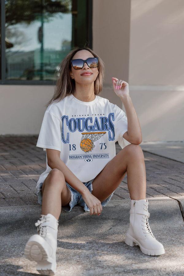 gameday couture BYU COUGARS Court Date Oversized Crewneck Tee