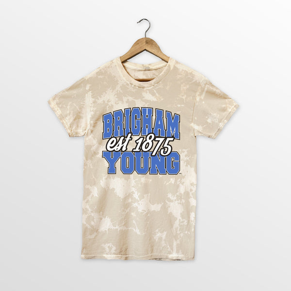 gameday couture BYU COUGARS DEEP ROOTS BLEACH WASH TEE