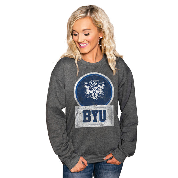 gameday couture BYU COUGARS Good Vibes Crew Sweatshirt