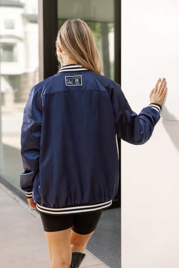 Gameday Couture BYU COUGARS INNER DRIVE THROWBACK VARSITY BOMBER JACKET