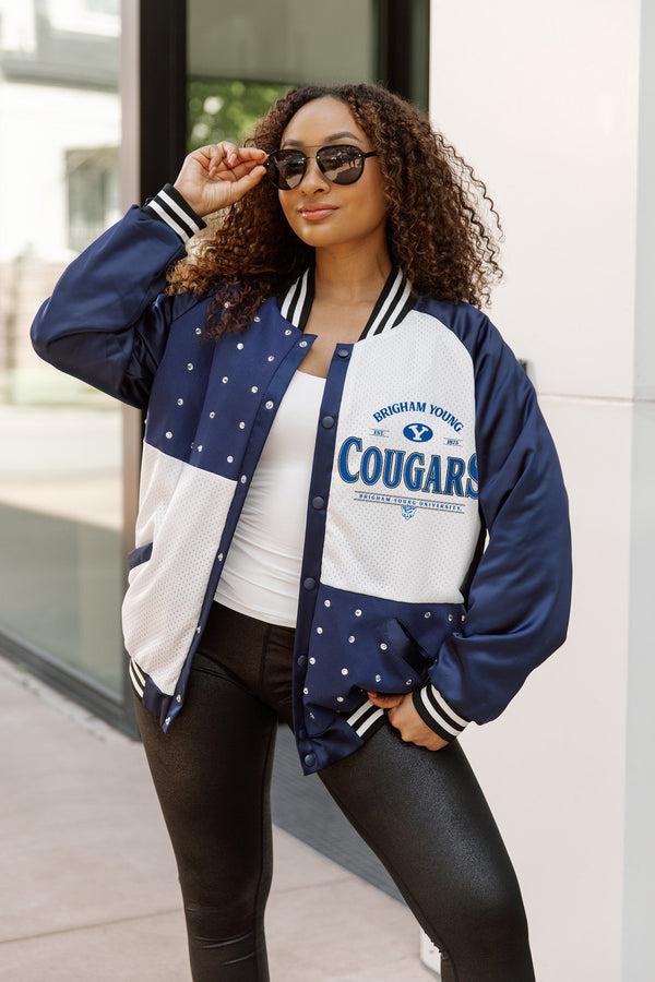 gameday couture BYU COUGARS INNER DRIVE THROWBACK VARSITY BOMBER JACKET