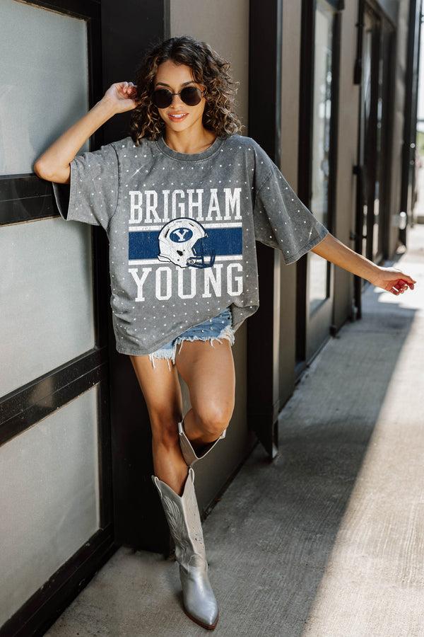 Gameday Couture BYU COUGARS On The Ball Mini Rhinestone Tee