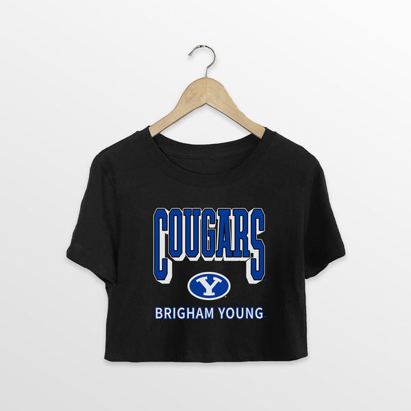 gameday couture BYU COUGARS PURE VICTORY CLASSIC CROP TEE