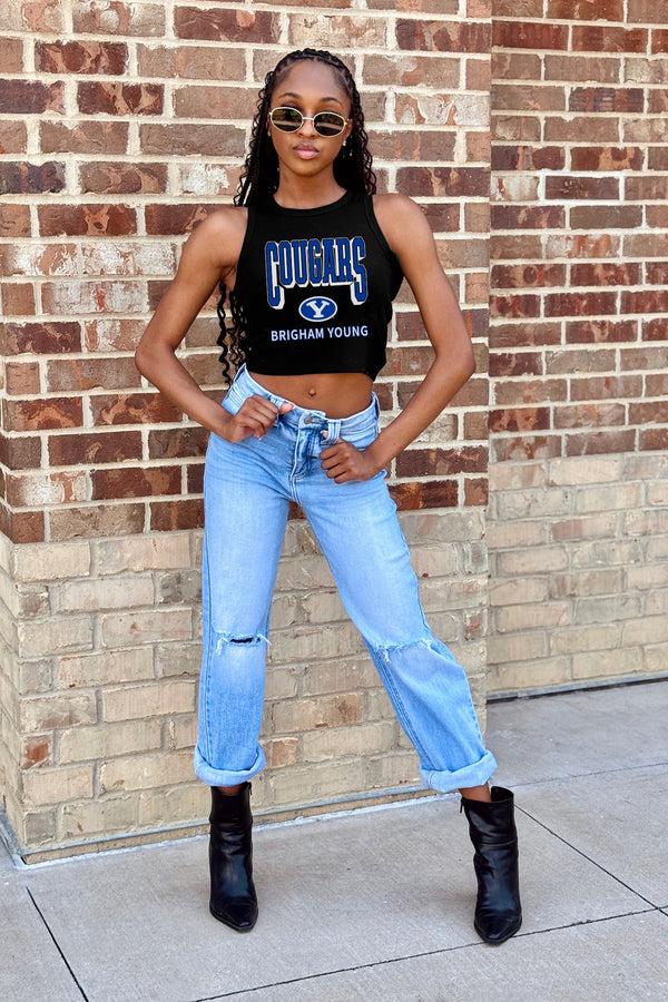 Gameday Couture BYU COUGARS PURE VICTORY ESSENTIAL RIBBED CROP TANK