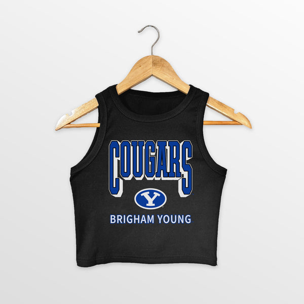 gameday couture BYU COUGARS PURE VICTORY ESSENTIAL RIBBED CROP TANK