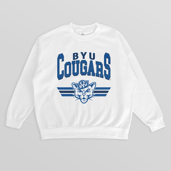 gameday couture BYU COUGARS SWIFT STRIKE PREMIUM FLEECE DROP SHOULDER CREWNECK PULLOVER