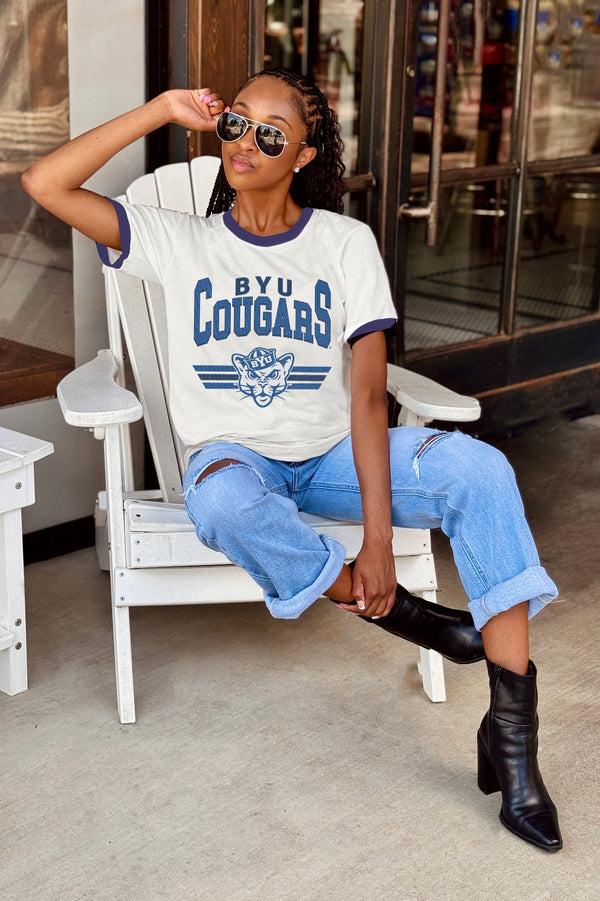 Gameday Couture BYU COUGARS SWIFT STRIKE VINTAGE RINGER TEE