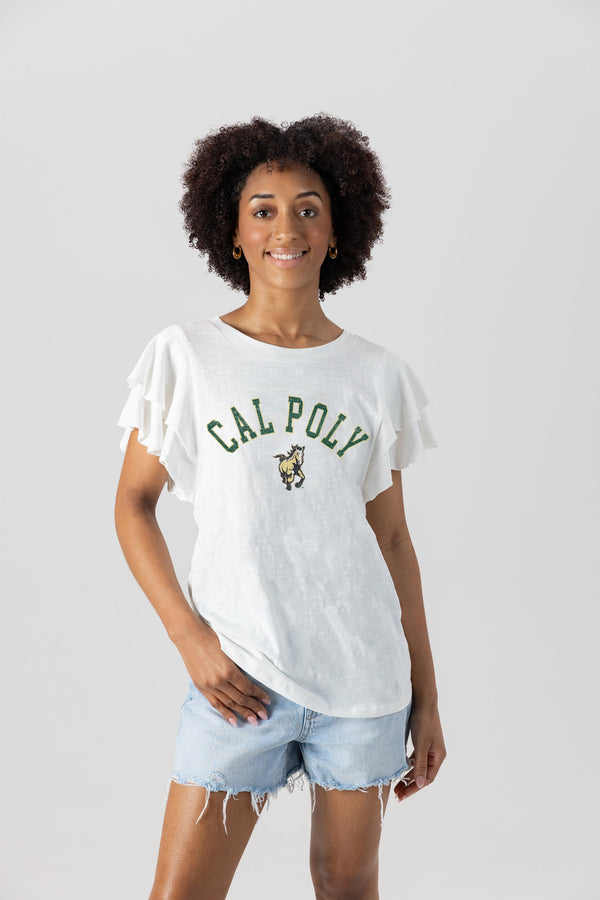 Gameday Couture CAL POLY MUSTANGS All In To Win Flutter Crewneck Top