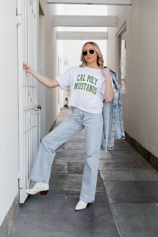 Gameday Couture CAL POLY MUSTANGS Claim To Fame Boxy-Fit Crop Tee