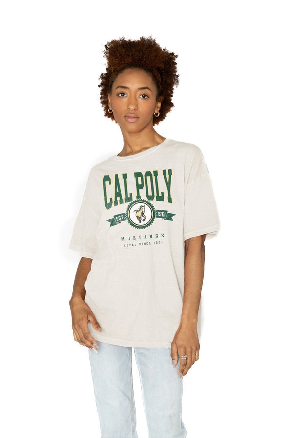 gameday couture CAL POLY MUSTANGS Get Goin' Oversized Crew Neck Tee