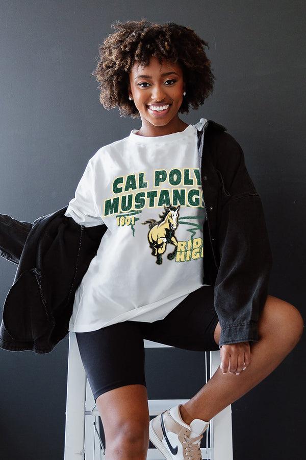 gameday couture CAL POLY MUSTANGS In The Lead Oversized Tee