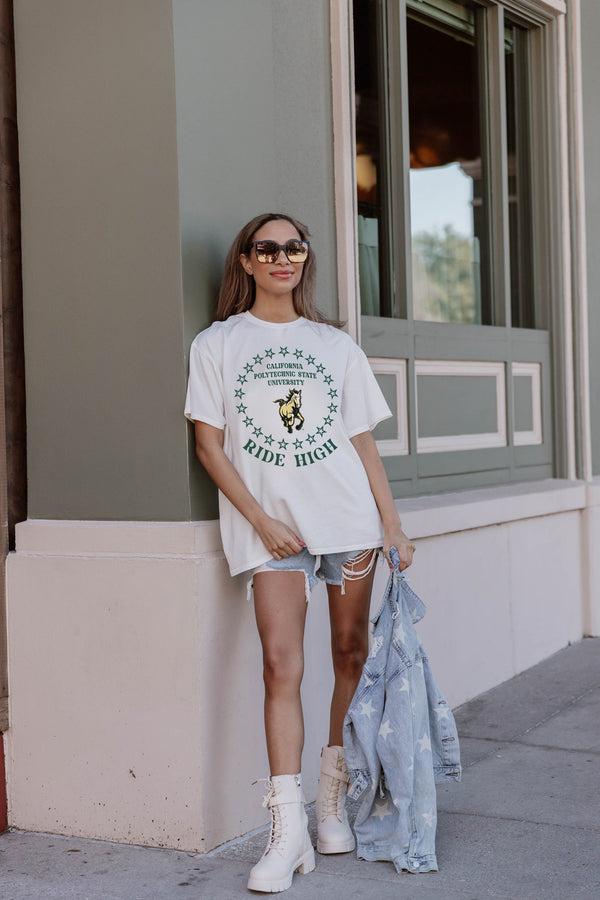 Gameday Couture CAL POLY MUSTANGS On Point Oversized Crewneck Tee