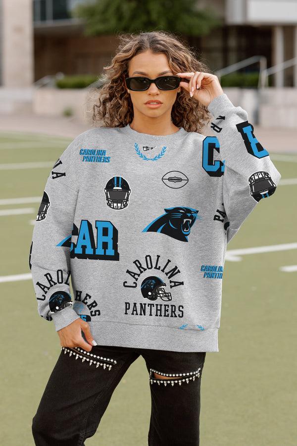 Gameday Couture CAROLINA PANTHERS ALWAYS ON REPEAT PREMIUM FLEECE CREW SWEATSHIRT