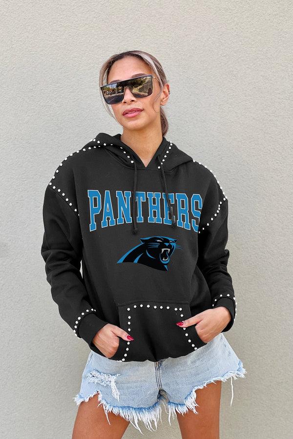 gameday couture CAROLINA PANTHERS Catch The Vibe Studded-Detail Hoodie