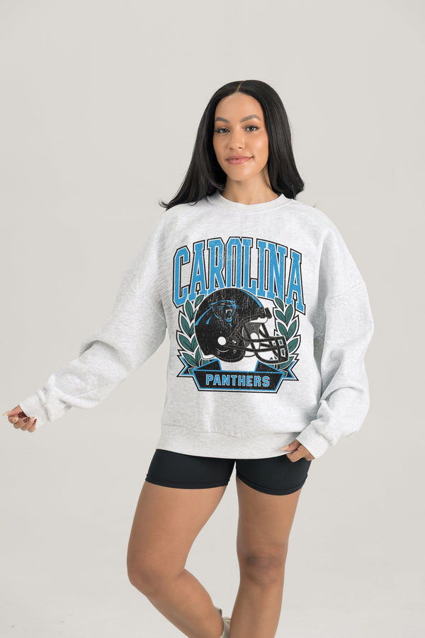 Gameday Couture CAROLINA PANTHERS Heritage Fleece Crewneck Pullover