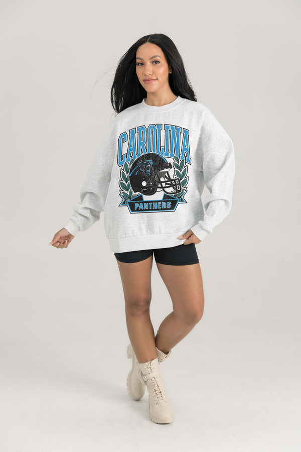 gameday couture CAROLINA PANTHERS Heritage Fleece Crewneck Pullover