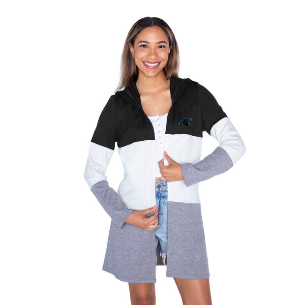 Gameday Couture CAROLINA PANTHERS Insignia Lightweight Colorblock Cardigan