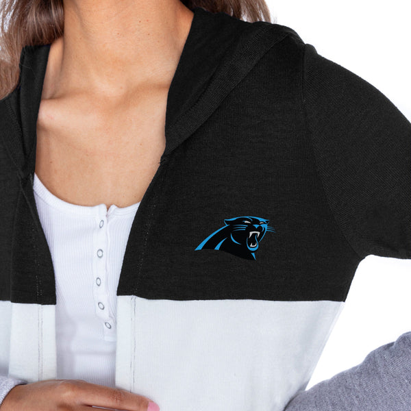 Gameday Couture CAROLINA PANTHERS Insignia Lightweight Colorblock Cardigan
