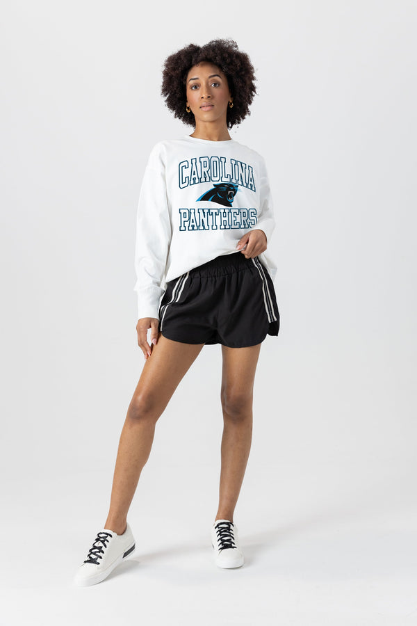 gameday couture CAROLINA PANTHERS Mind Games Oversized Long-Sleeve Tee