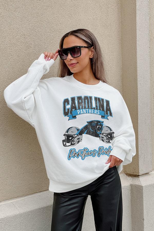 Gameday Couture CAROLINA PANTHERS Passing Time Fleece Crewneck Pullover