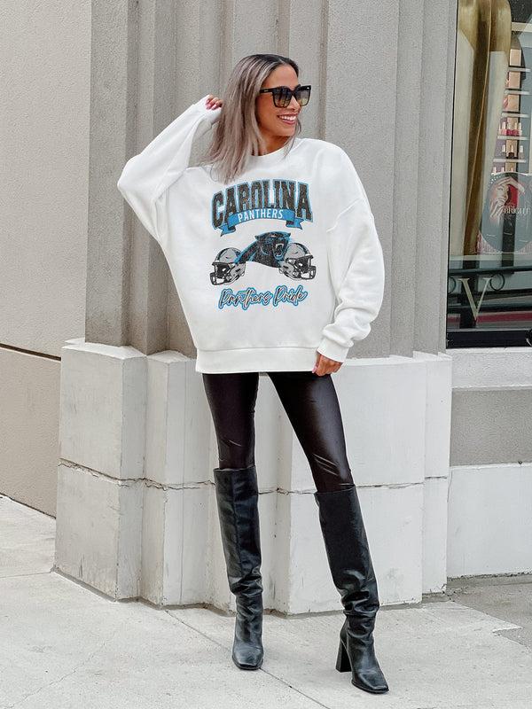 Gameday Couture CAROLINA PANTHERS Passing Time Fleece Crewneck Pullover