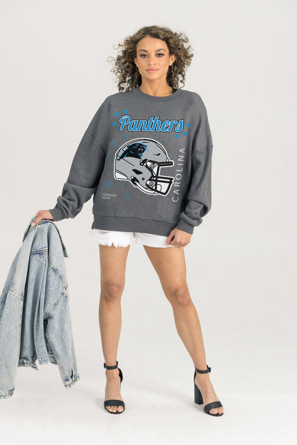 Gameday Couture CAROLINA PANTHERS Ready To Rumble Fleece Crewneck Pullover