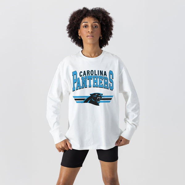 Gameday Couture CAROLINA PANTHERS SWIFT STRIKE ESSENTIAL RELAXED FIT LONG SLEEVE TEE