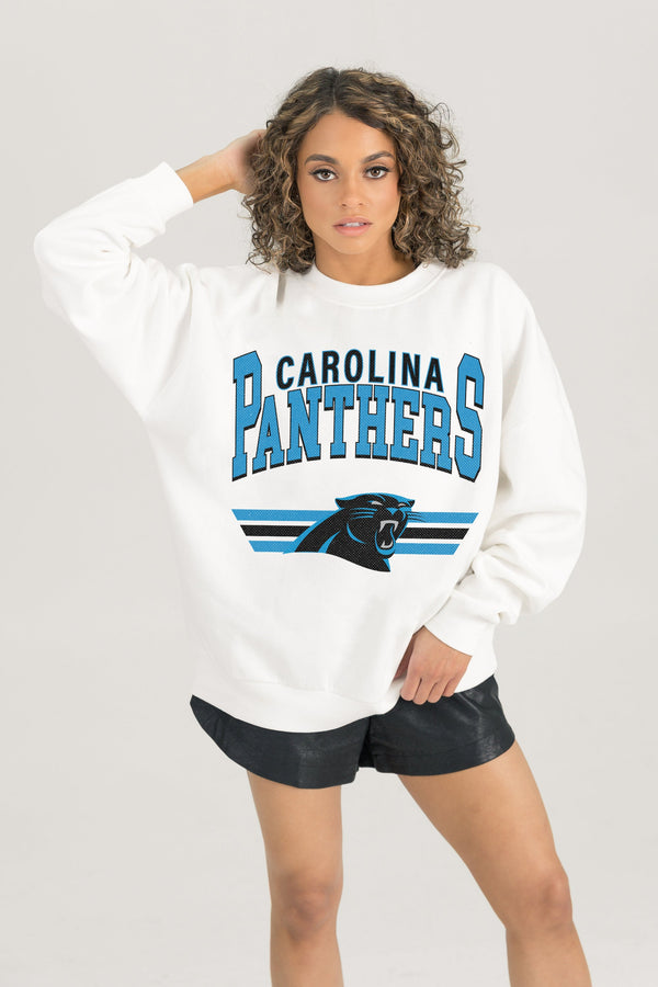 Gameday Couture CAROLINA PANTHERS SWIFT STRIKE PREMIUM FLEECE CREWNECK PULLOVER