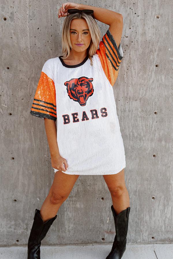 gameday couture CHICAGO BEARS Chic Champs Sequin Jersey Dress