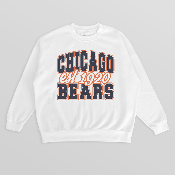 gameday couture CHICAGO BEARS FADED FORMATION PREMIUM FLEECE CREWNECK PULLOVER